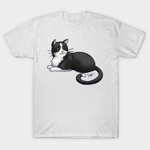 Cat - American Shorthair - Tuxedo T-Shirt by Jen's Dogs Custom Gifts and Designs